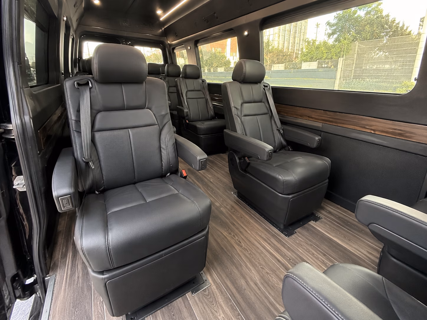 orange 15 passenger sprinter van inside