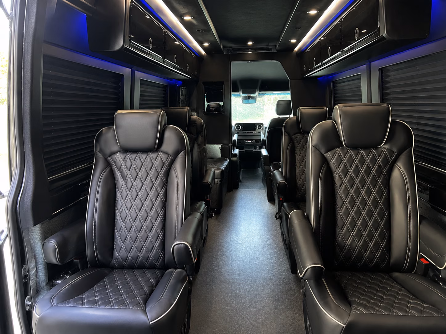 orange 8 passenger sprinter van inside